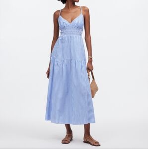Madewell Empire Waist Tiered Maxi Dress Stripe NWT